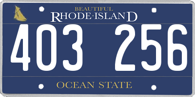 RI license plate 403256