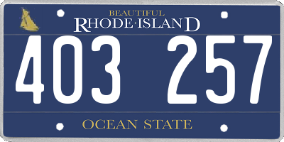 RI license plate 403257
