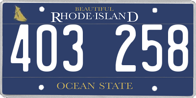 RI license plate 403258