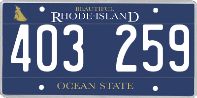 RI license plate 403259