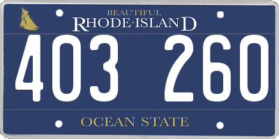 RI license plate 403260