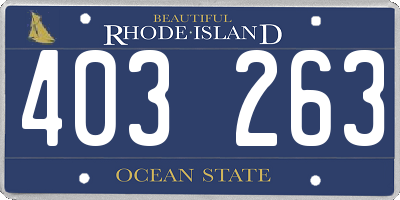 RI license plate 403263