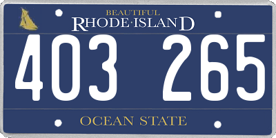 RI license plate 403265