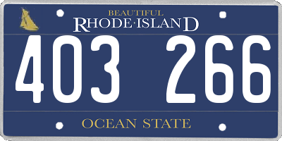 RI license plate 403266