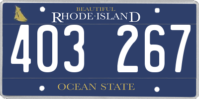 RI license plate 403267