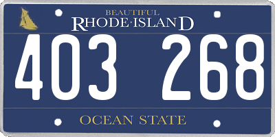 RI license plate 403268