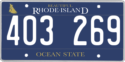RI license plate 403269