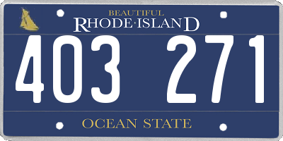 RI license plate 403271