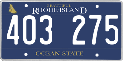 RI license plate 403275