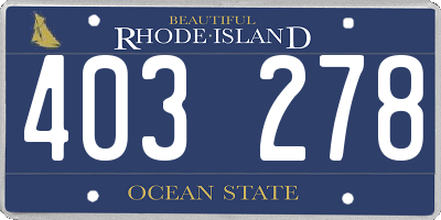RI license plate 403278