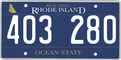 RI license plate 403280