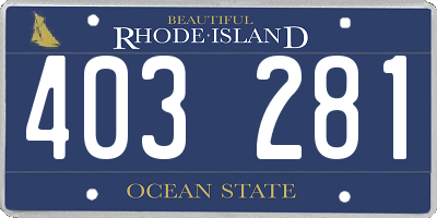 RI license plate 403281