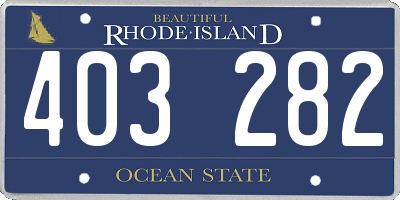 RI license plate 403282