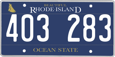 RI license plate 403283