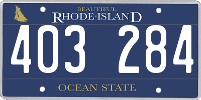 RI license plate 403284