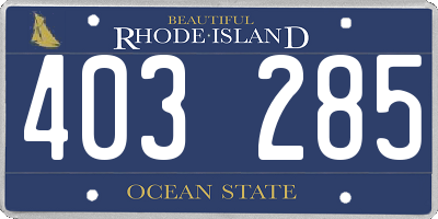 RI license plate 403285