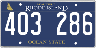 RI license plate 403286