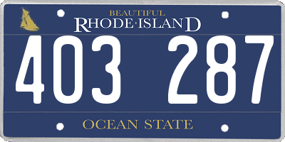 RI license plate 403287