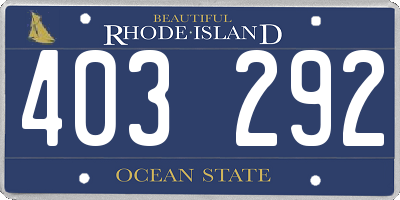 RI license plate 403292