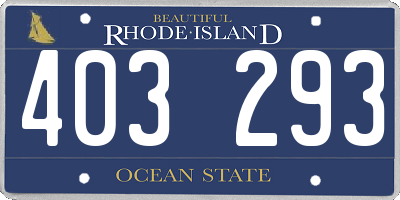 RI license plate 403293