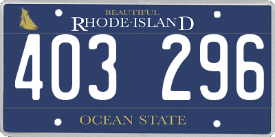 RI license plate 403296