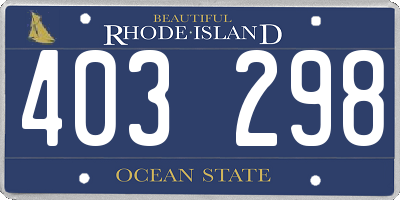 RI license plate 403298