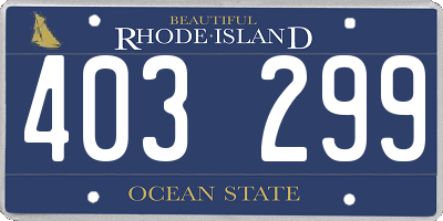 RI license plate 403299