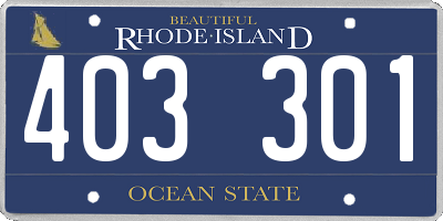 RI license plate 403301