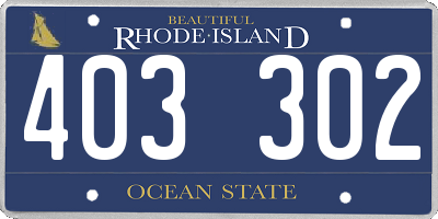 RI license plate 403302