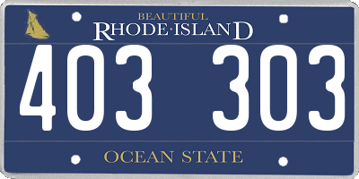 RI license plate 403303