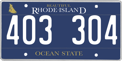 RI license plate 403304