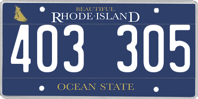RI license plate 403305