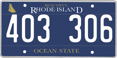 RI license plate 403306
