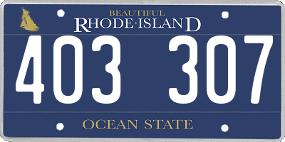 RI license plate 403307
