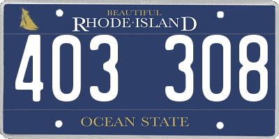 RI license plate 403308