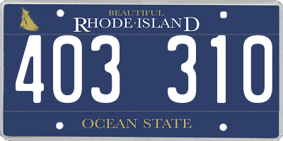 RI license plate 403310