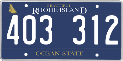 RI license plate 403312