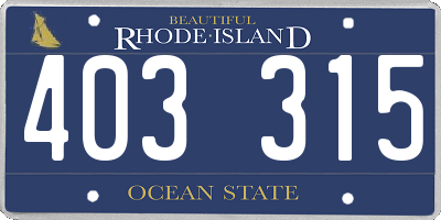 RI license plate 403315