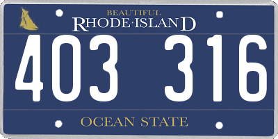 RI license plate 403316