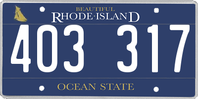 RI license plate 403317