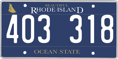 RI license plate 403318