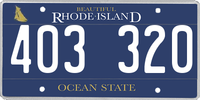 RI license plate 403320