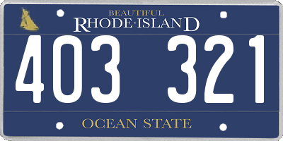 RI license plate 403321