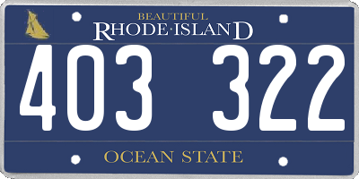 RI license plate 403322