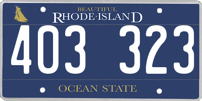 RI license plate 403323