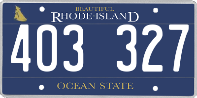 RI license plate 403327