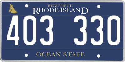 RI license plate 403330