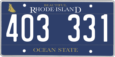 RI license plate 403331