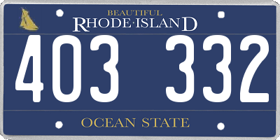 RI license plate 403332