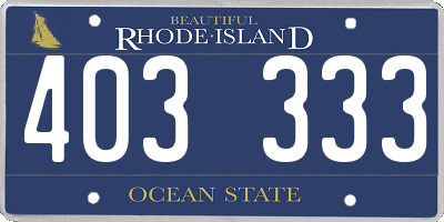 RI license plate 403333